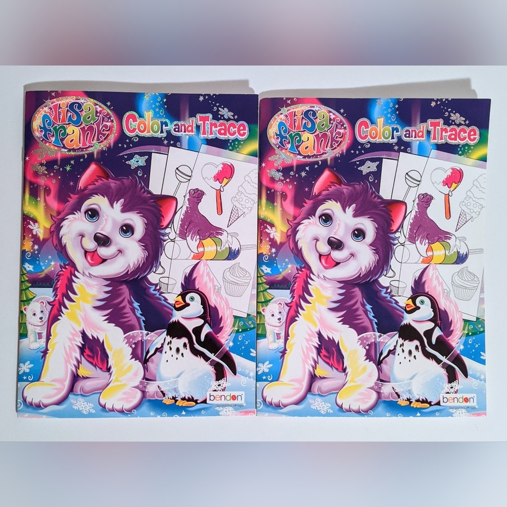 Lisa Frank Color & Trace Books Set Of 2 Coloring Books